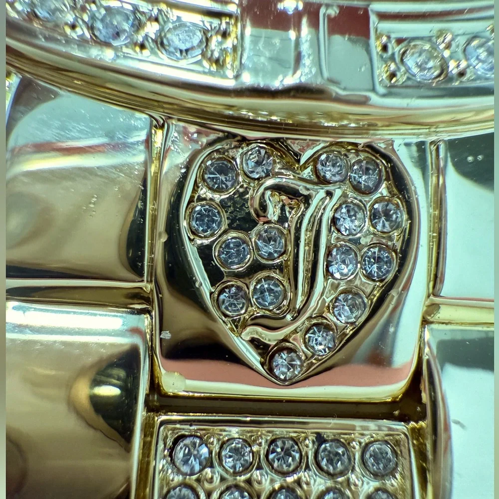 Juicy Couture Los Angeles NWT Statement Gold Pink Face Bling Rhinestone Watch - Picture 5 of 8